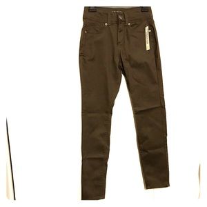 High waist stretch olive pants